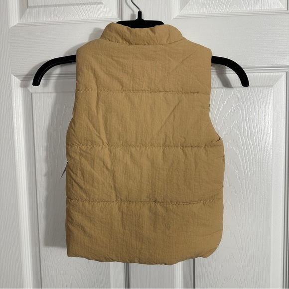 Jessica Simpson size 4T puffer vest, tan, snap front, winter, layer, fall - Picture 5 of 11